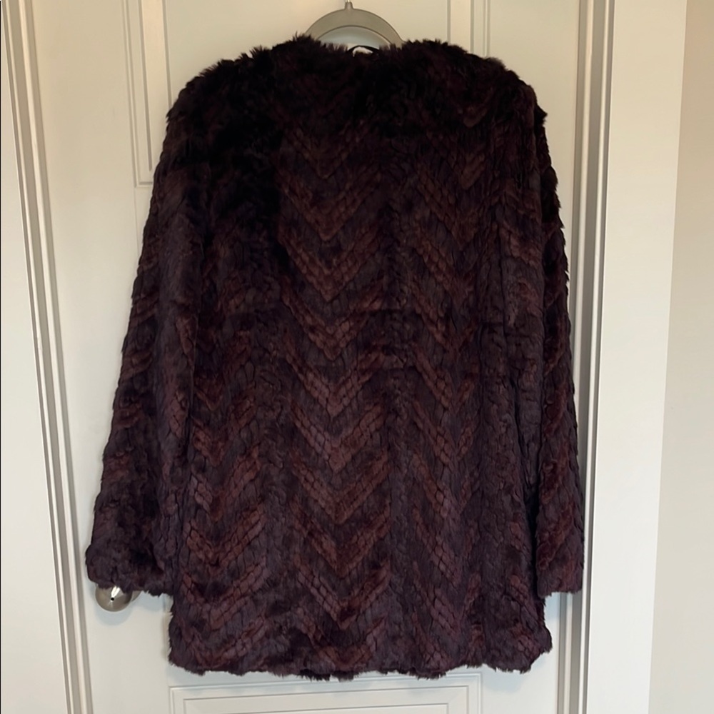 Sam Edelman Faux Fur Jacket in Rich Burgundy - Picture 5 of 5